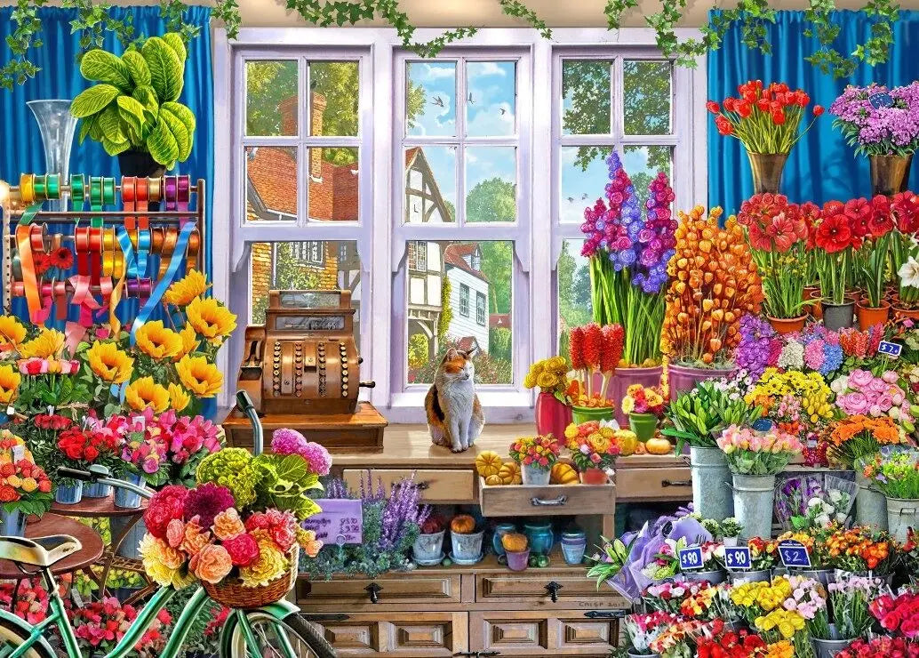Artwork: Flower Shoppe - 500 Piece Jigsaw Puzzle (Bluebird)