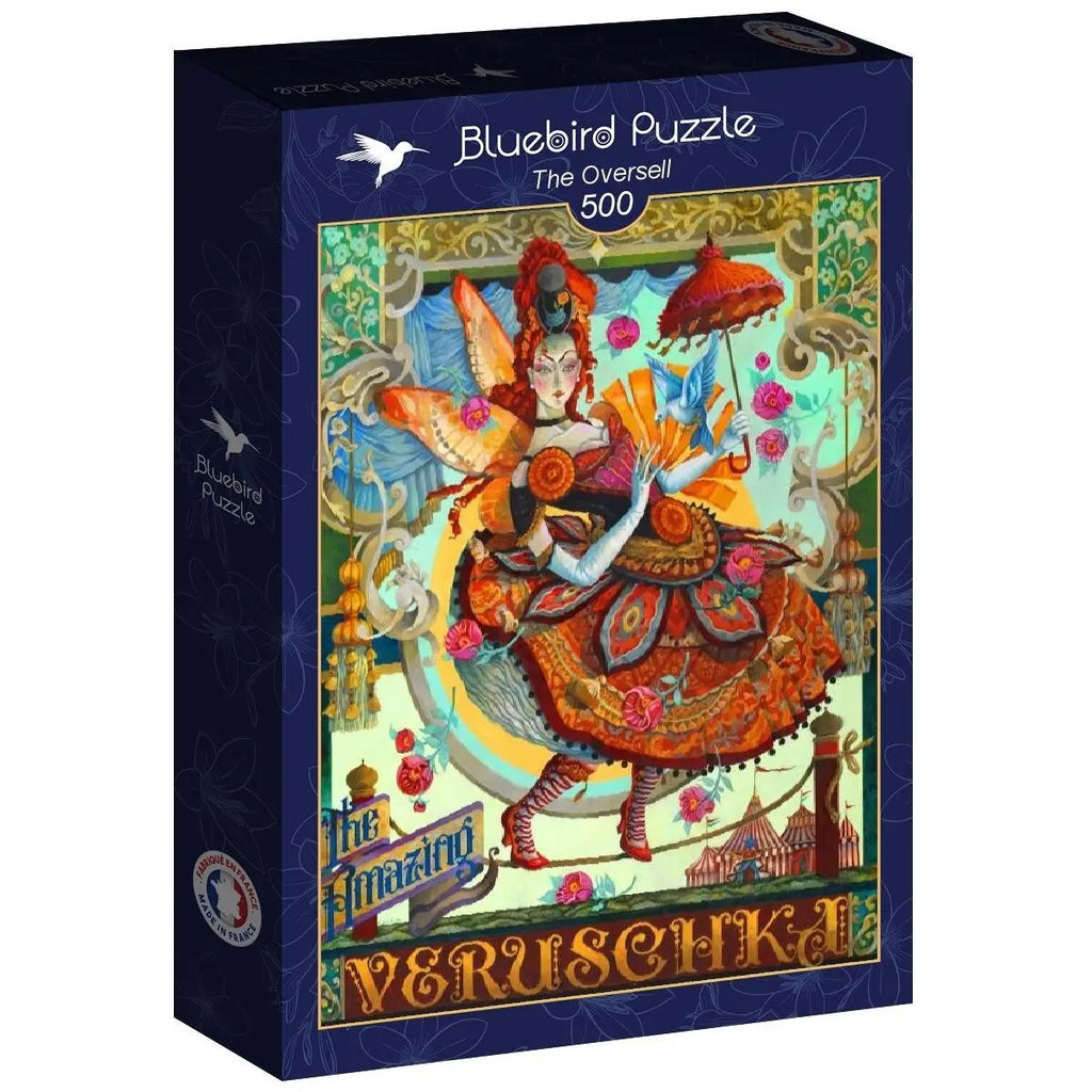 Box, turned right: The Oversell - 500 Piece Jigsaw Puzzle (Bluebird)