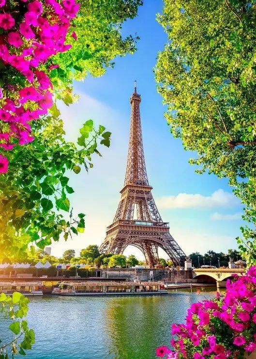 Artwork: Eiffel Tower in Spring - 500 Piece Jigsaw Puzzle (Bluebird)