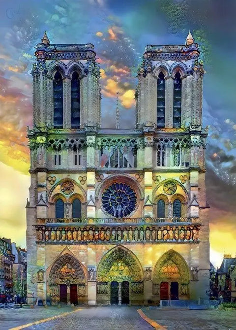 Artwork: Notre Dame Cathedral in Paris - 500 Piece Jigsaw Puzzle (Bluebird)