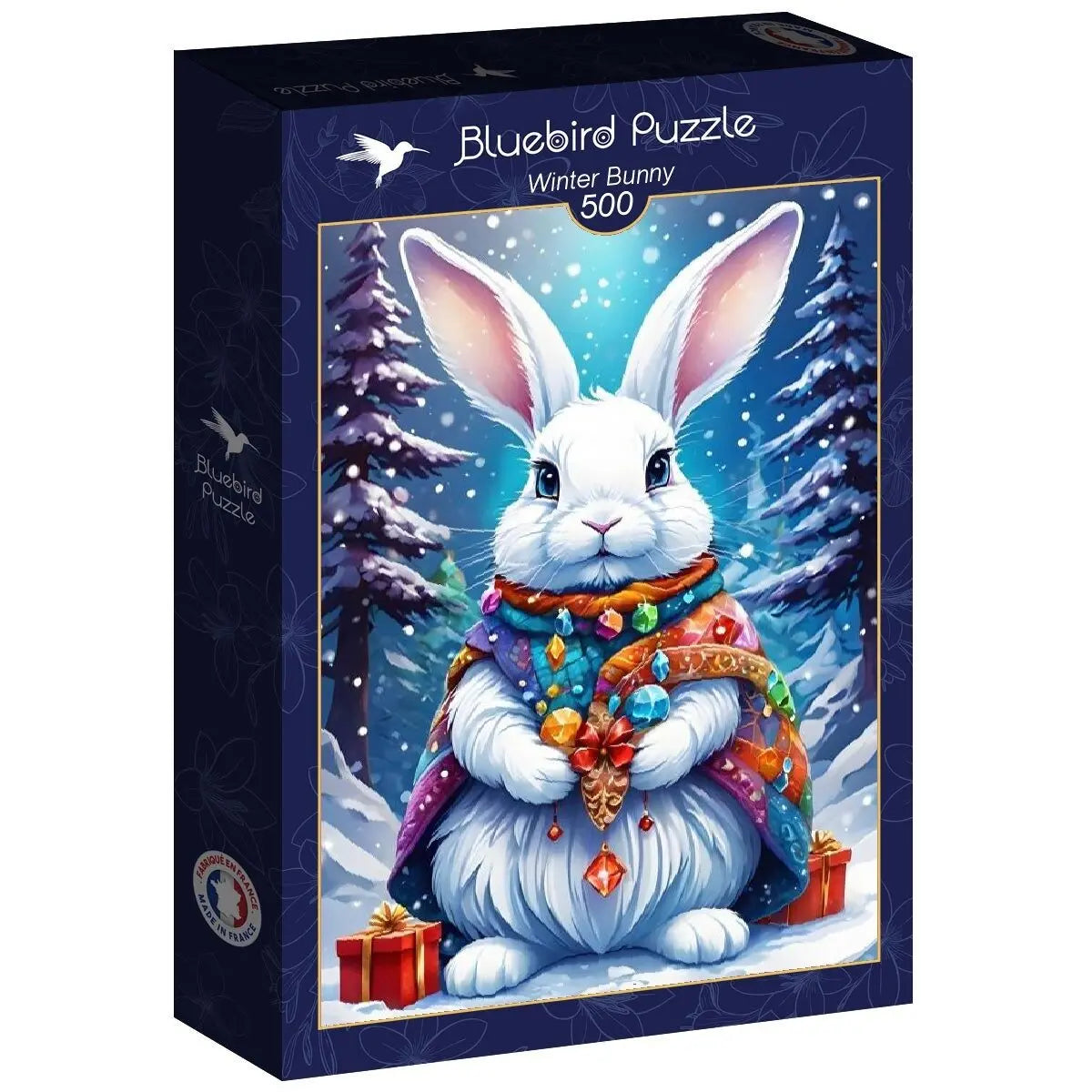 Box, turned right: Winter Bunny - 500 Piece Jigsaw Puzzle (Bluebird)