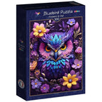 Box, turned left: Flowers & Owl - 300 Piece Jigsaw Puzzle (Bluebird)
