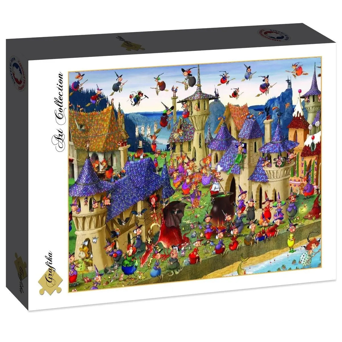 Box, turned right: François Ruyer - Witches' Festival at the Castle - 2000 Piece Jigsaw Puzzle (Grafika)