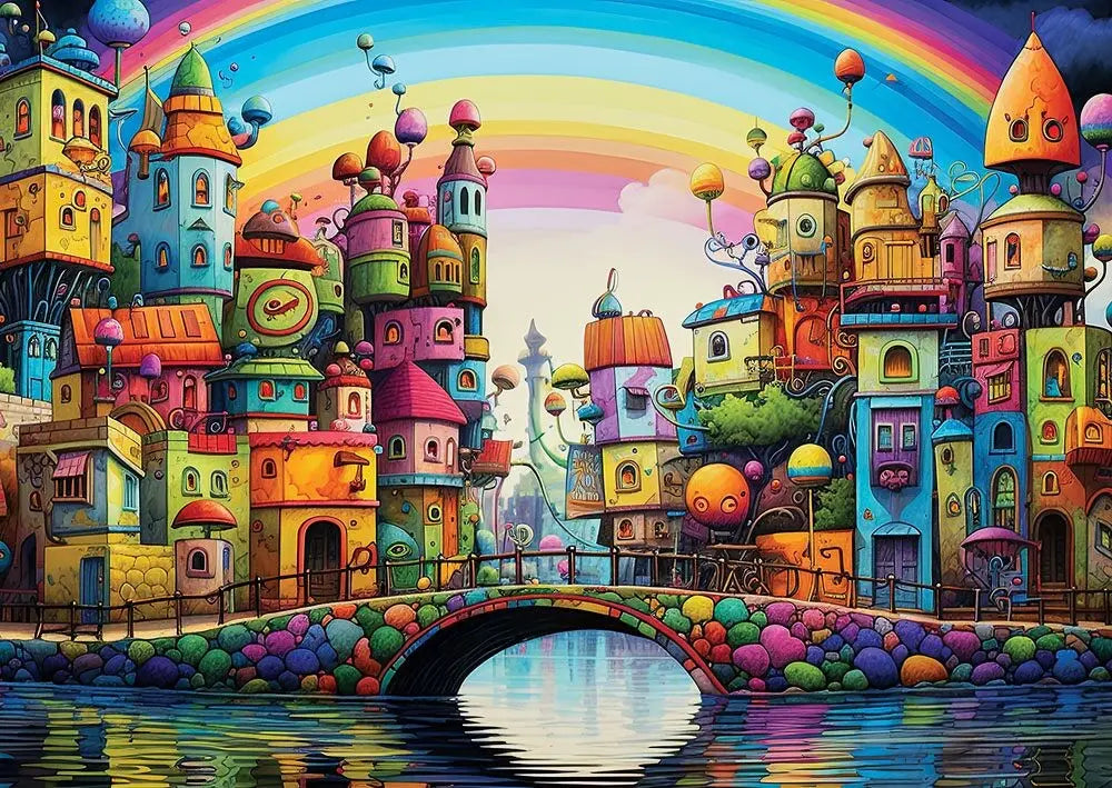 Artwork: Rainbow City - 1000 Piece Jigsaw Puzzle (Yazz)