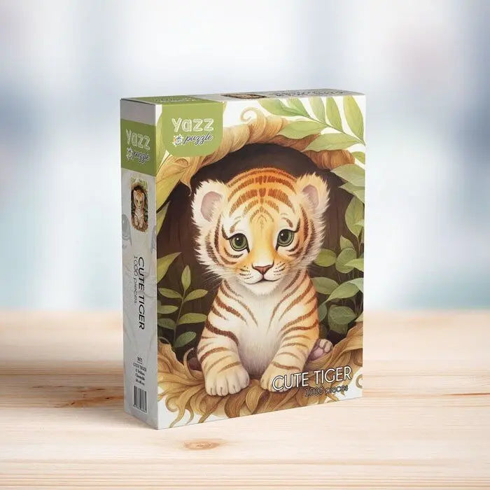 Box, turned left: Cute Tiger - 1000 Piece Jigsaw Puzzle (Yazz)