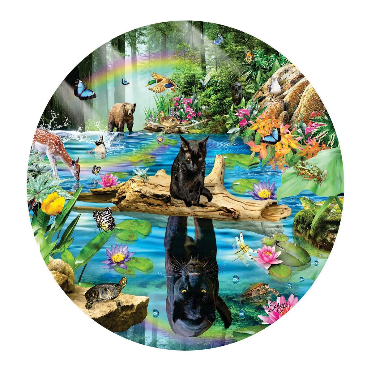 Artwork: Panther Reflections - 500 Piece Jigsaw Puzzle (Sunsout)