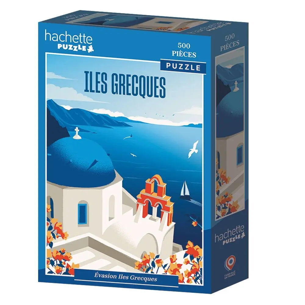 Box, turned left: Greek Islands Escape - 500 Piece Jigsaw Puzzle (Hachette)