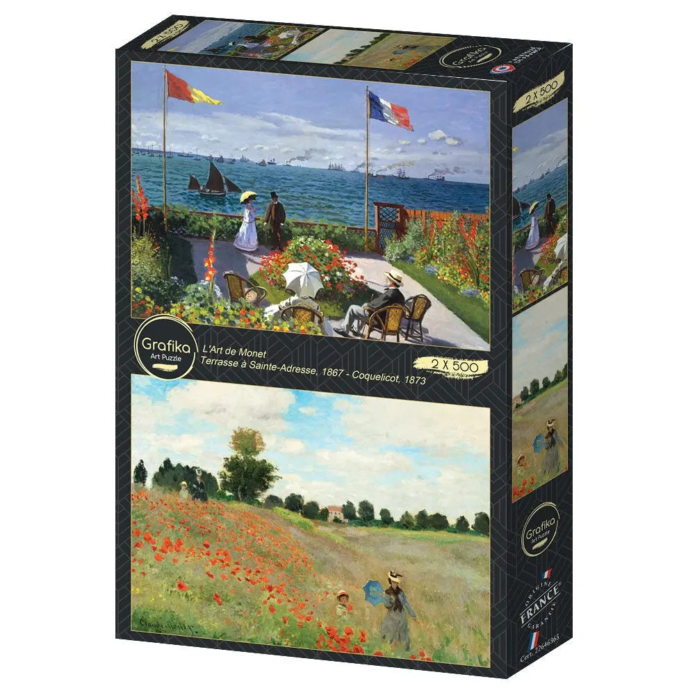 Box, turned left: Monet's Art: Terrace at Sainte-Adresse - Poppy - 500 Piece Jigsaw Puzzle (Grafika)