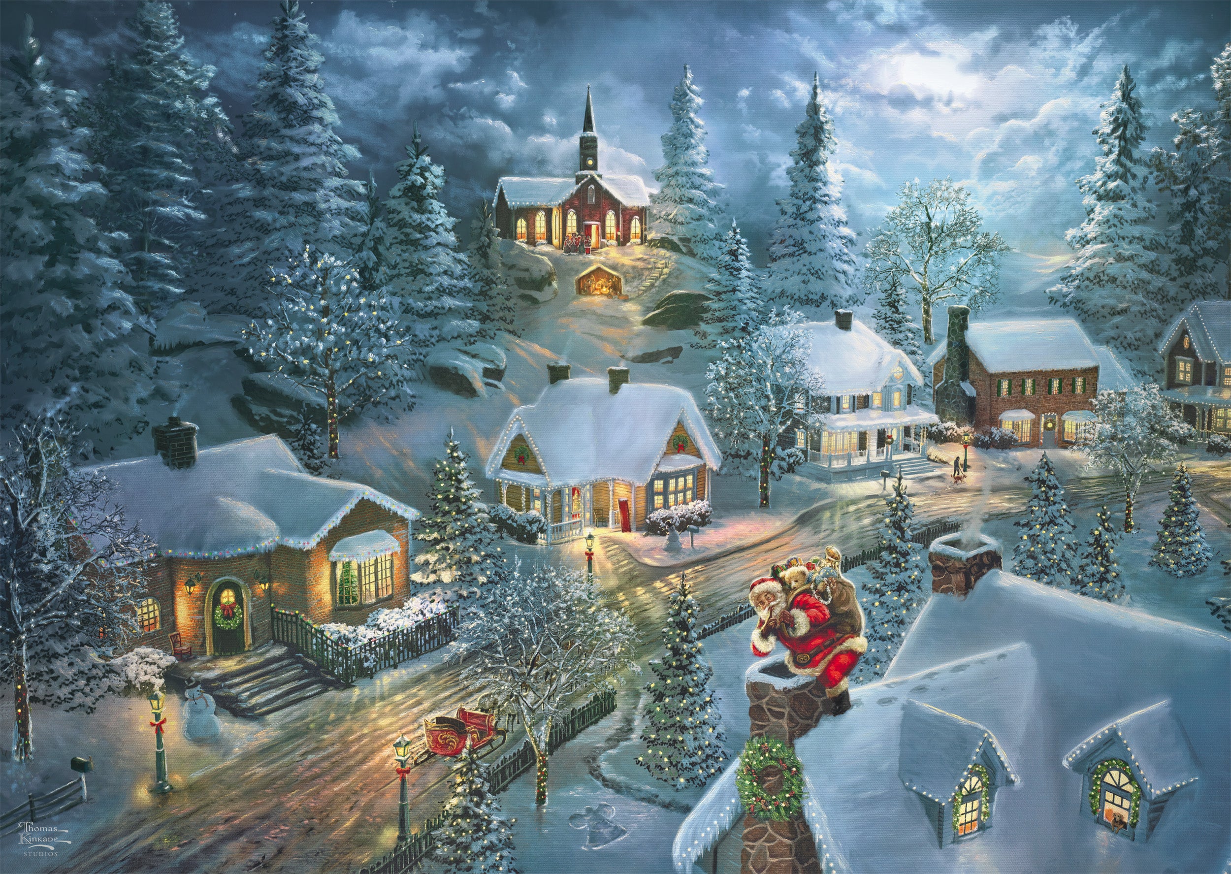 ** Pre-Order ** Santa’s Silent Night by Thomas Kinkade - 1000 Piece Jigsaw Puzzle (Schmidt)
