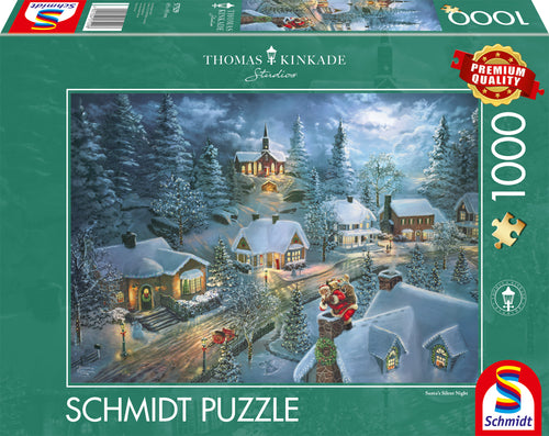 ** Pre-Order ** Santa’s Silent Night by Thomas Kinkade - 1000 Piece Jigsaw Puzzle (Schmidt) - Completed Puzzle