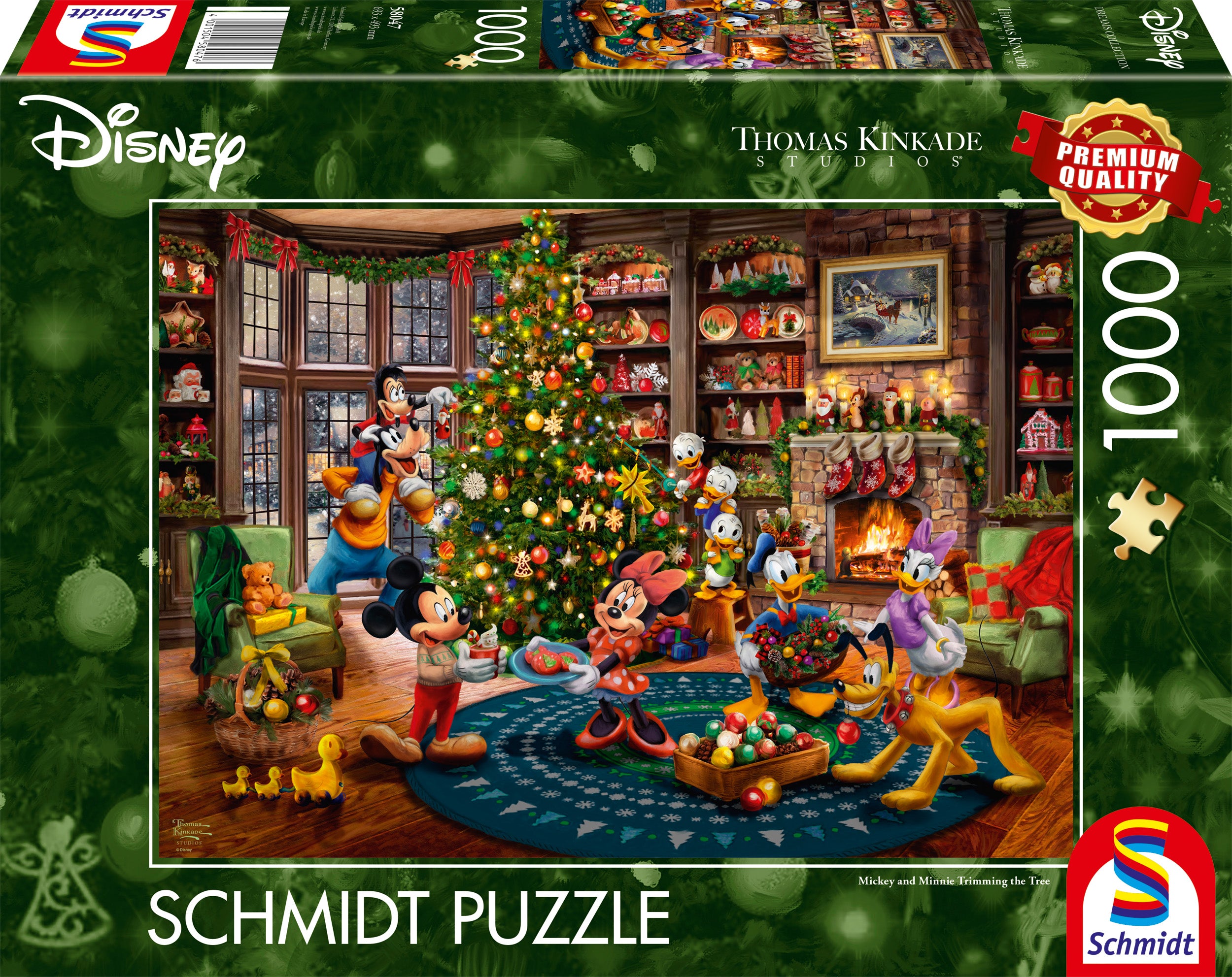 ** Pre-Order ** Disney Mickey and Minnie Trimming the Tree by Thomas Kinkade - 1000 Piece Jigsaw Puzzle (Schmidt)