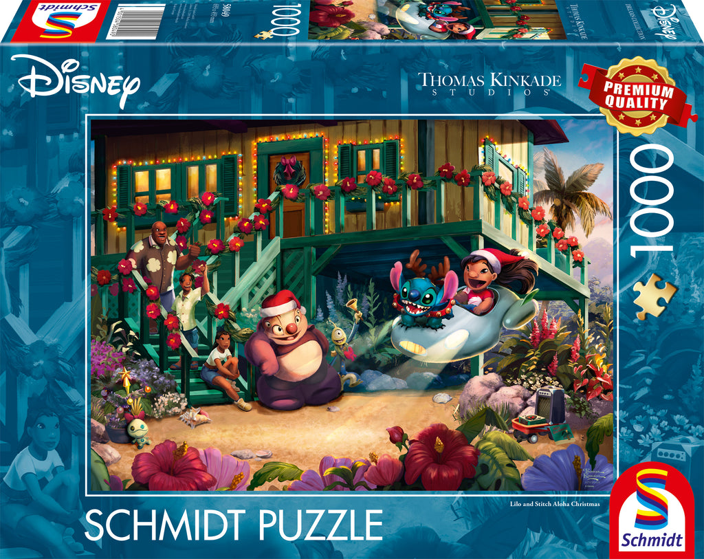 ** Pre-Order ** Disney Lilo and Stitch Aloha Christmas by Thomas Kinkade - 1000 Piece Jigsaw Puzzle (Schmidt)