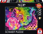 Neon Rainbow Leopard by Sheena Pike – 1000 Piece Jigsaw Puzzle (Schmidt)
