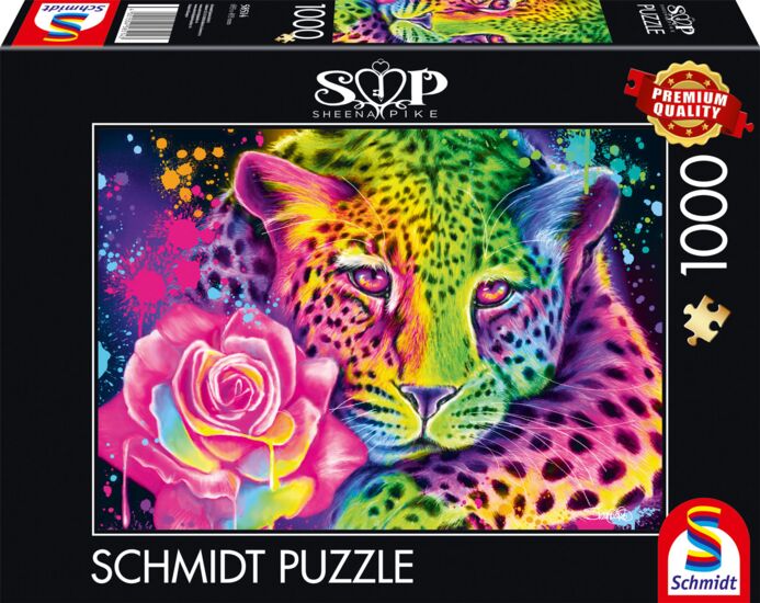 Neon Rainbow Leopard by Sheena Pike – 1000 Piece Jigsaw Puzzle (Schmidt)