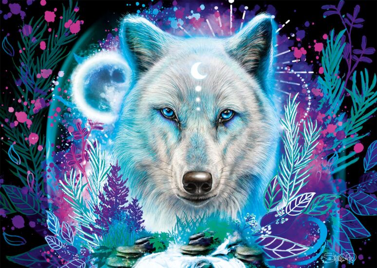 Neon Arctic Wolf by Sheena Pike – 1000 Piece Jigsaw Puzzle (Schmidt)