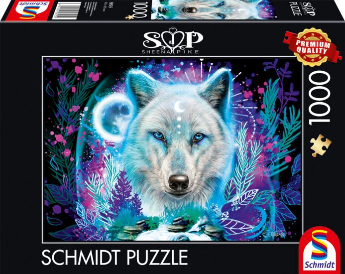 Neon Arctic Wolf by Sheena Pike – 1000 Piece Jigsaw Puzzle (Schmidt)