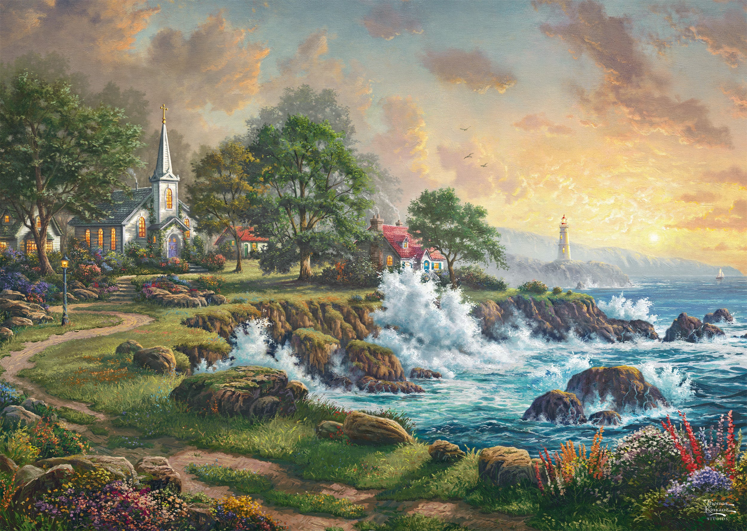 Seaside Haven by Thomas Kinkade - 1000 Piece Jigsaw Puzzle (Schmidt)