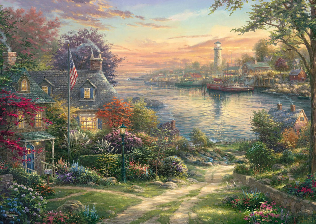 New England Harbor by Thomas Kinkade Studios - 1000 Piece Jigsaw Puzzle (Schmidt)