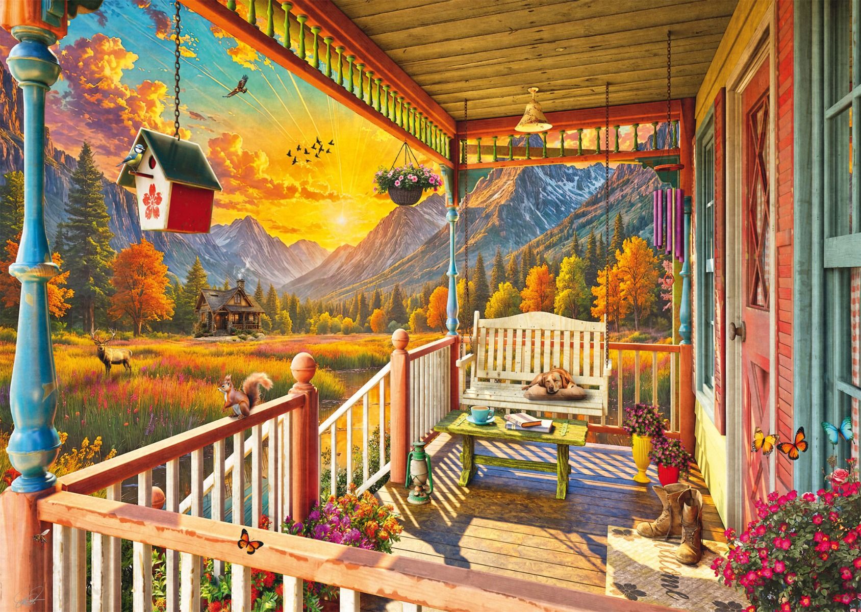 Mountain Country Veranda - 1000 Piece Jigsaw Puzzle (Schmidt)
