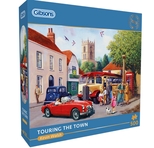Touring the Town by Kevin Walsh – 500 Piece Jigsaw Puzzle (Gibsons) - Completed Puzzle
