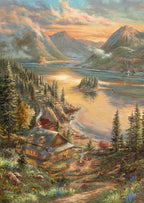 Lakefront Splendor by Thomas Kinkade – 500 Piece Jigsaw Puzzle (Shmidt)
