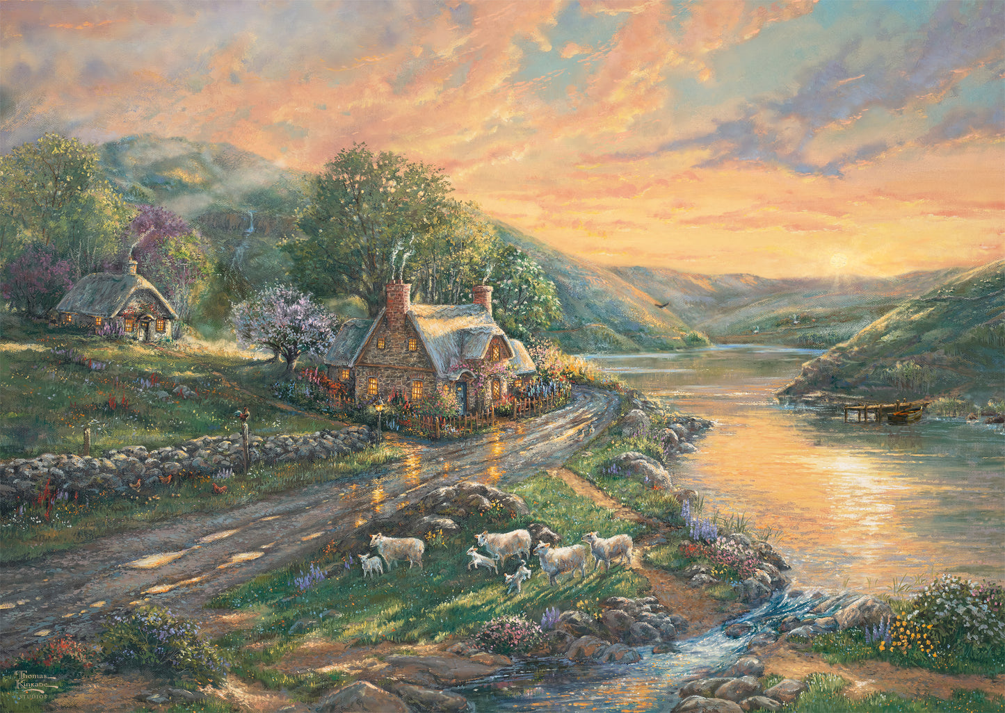 Shmidt - Thomas Kinkade: Daybreak in Emerald Valley - 1000 Piece Jigsaw Puzzle