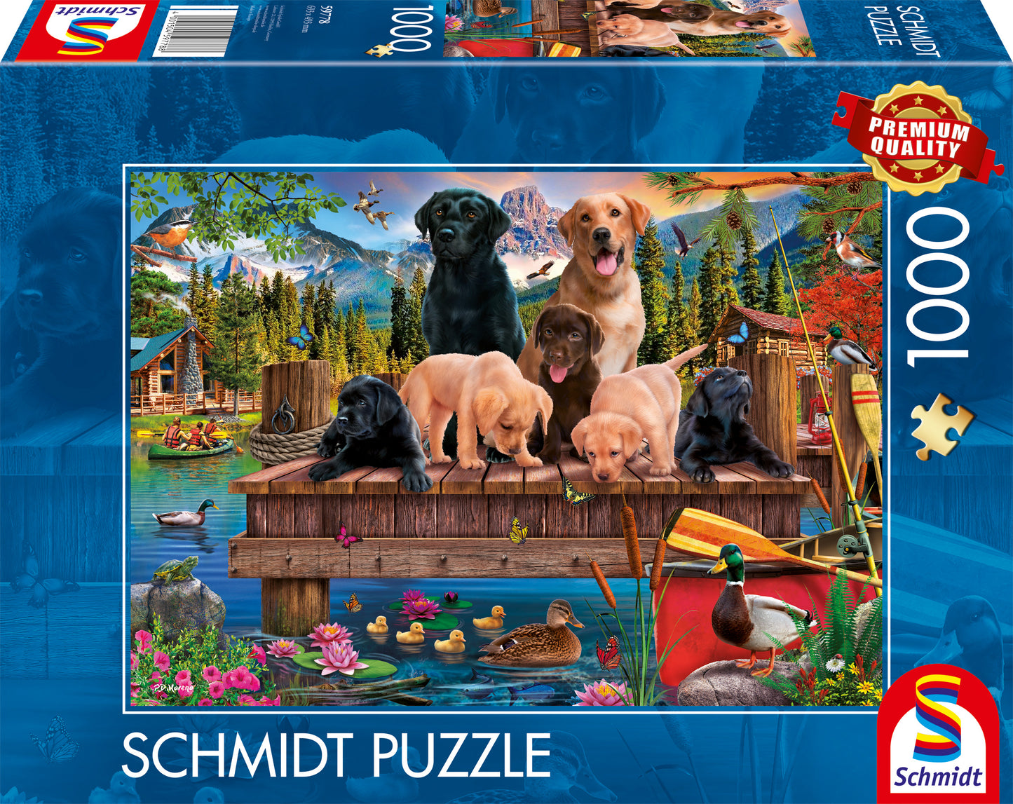 Shmidt - Dog Family by the Lake - 1000 Piece Jigsaw Puzzle