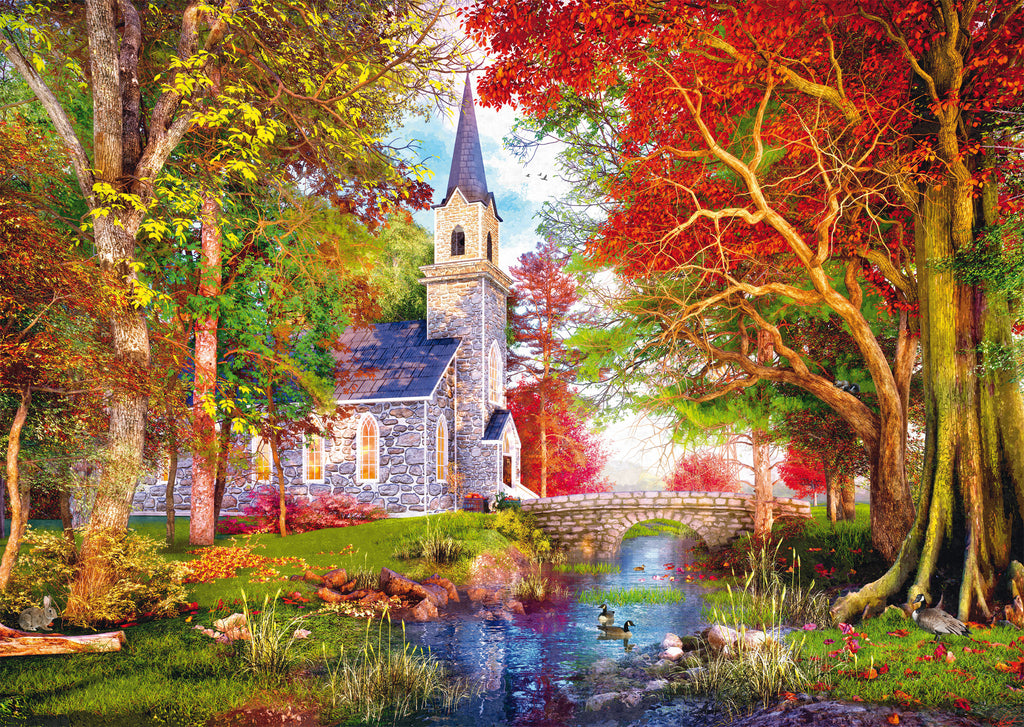 Chapel in Autumn Magic – 1000 Piece Jigsaw Puzzle (Shmidt)