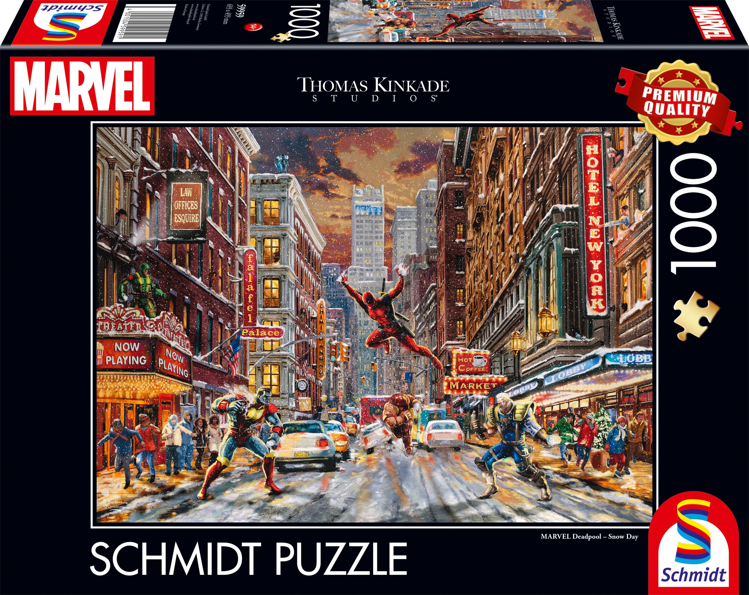 Marvel Deadpool Snow Day by Thomas Kinkade – 1000 Piece Jigsaw Puzzle (Shmidt)