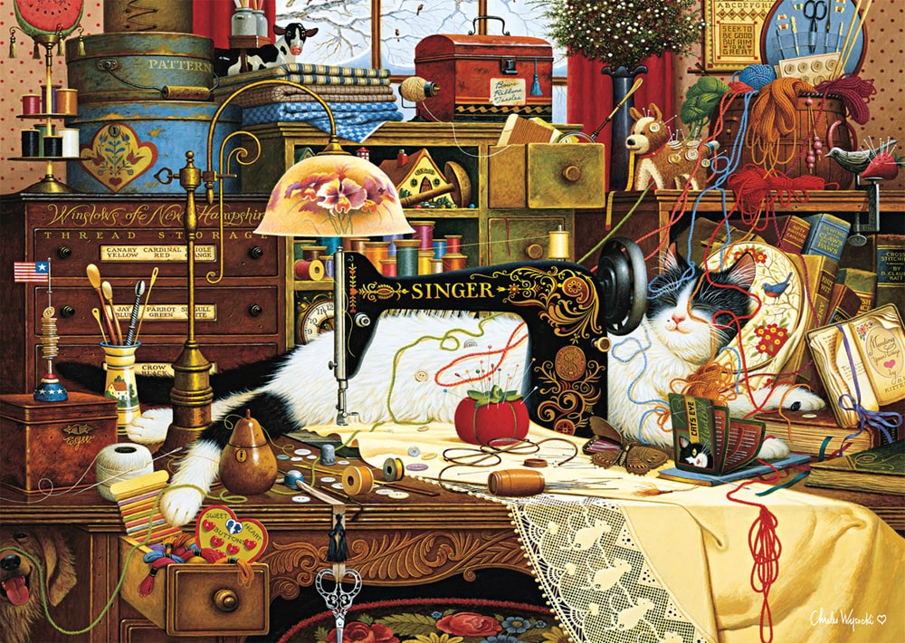 Artwork: Maggie the Messmaker by Charles Wysocki – 1000 Piece Jigsaw Puzzle (Schmidt)