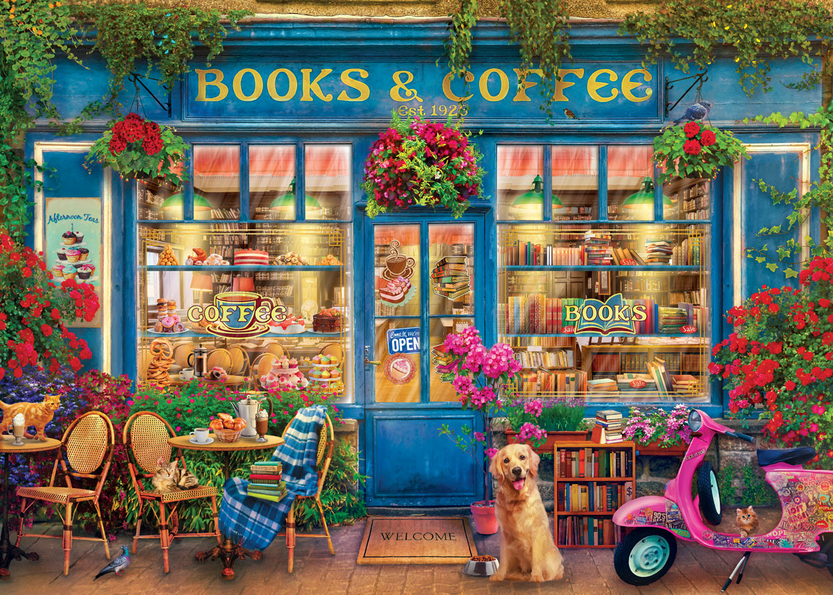 Eurographics - Books & Coffee- 1000 Piece Jigsaw Puzzle