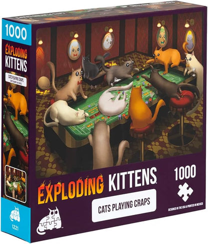 Exploding Kittens - Cats Playing Craps - 1000 Piece Jigsaw Puzzle