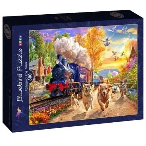 Box, turned right: Chasing the Train - 300 Piece Jigsaw Puzzle (Bluebird)
