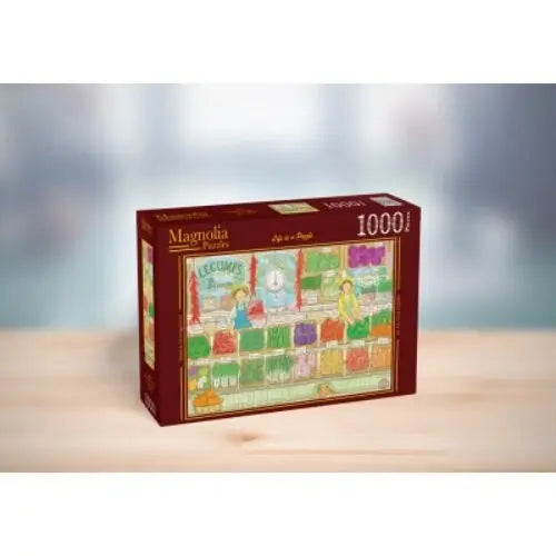 Box, turned right: Simon the Vegetable Merchant - 1000 Piece Jigsaw Puzzle (Magnolia)