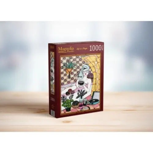 Box, turned right: Baths and Cereals - 1000 Piece Jigsaw Puzzle (Magnolia)