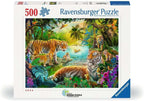 Tiger family in Oasis – 500 Piece Jigsaw Puzzle (Ravensburger)