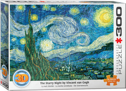 Eurographics - The Starry Night 3D Lenticular - 300 Piece Jigsaw Puzzle