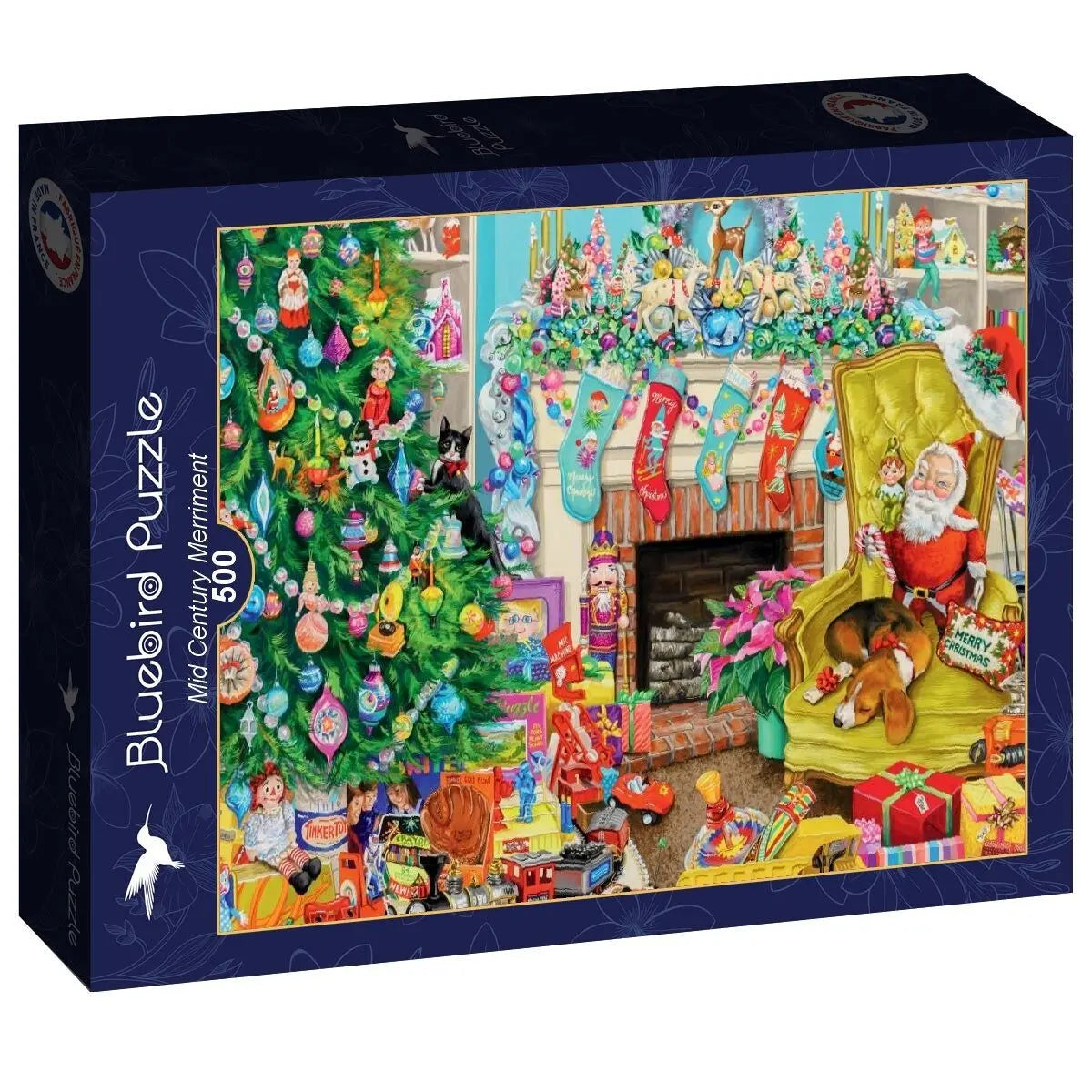 Box, turned right: Mid Century Merriment - 500 Piece Jigsaw Puzzle (Bluebird)
