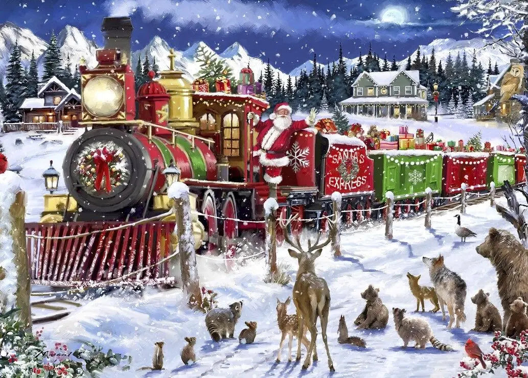 Santa Express USA - 500 Piece Jigsaw Puzzle (Bluebird) - Completed Puzzle
