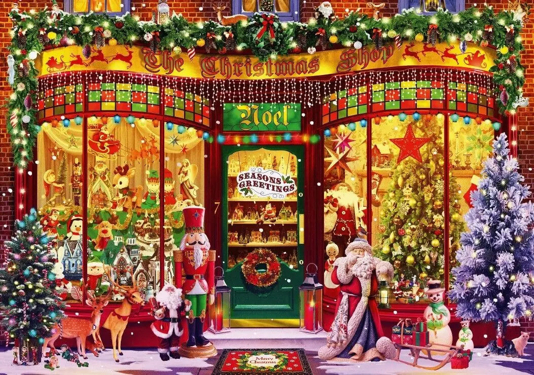 Festive Shop - 2000 Piece Jigsaw Puzzle (Bluebird) - Completed Puzzle