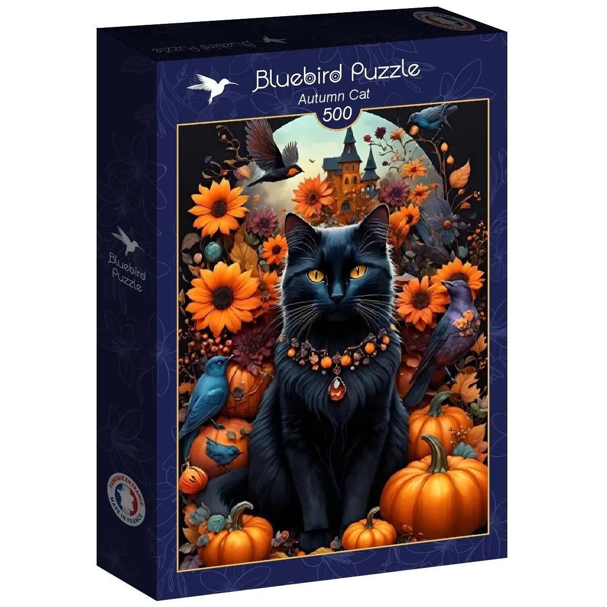 Box, turned right: Autumn Cat - 500 Piece Jigsaw Puzzle (Bluebird)