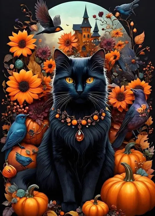 Autumn Cat - 500 Piece Jigsaw Puzzle (Bluebird) - Completed Puzzle