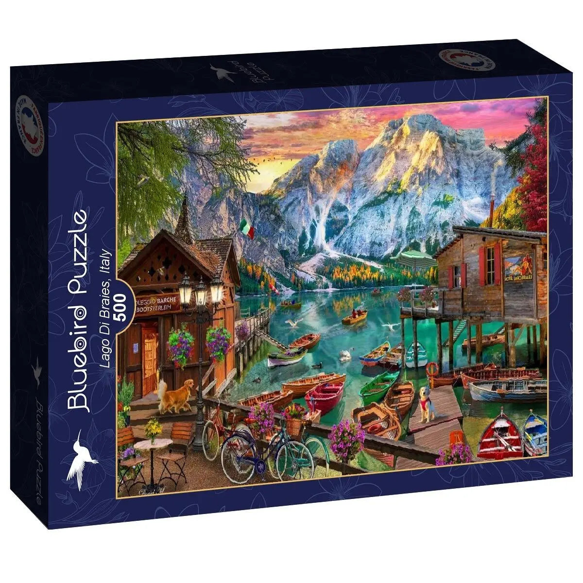 Box, turned right: Lago Di Braies, Italy - 500 Piece Jigsaw Puzzle (Bluebird)