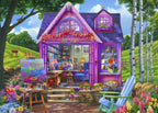 She Shed Studio - 500 Piece Jigsaw Puzzle (Bluebird) - Completed Puzzle