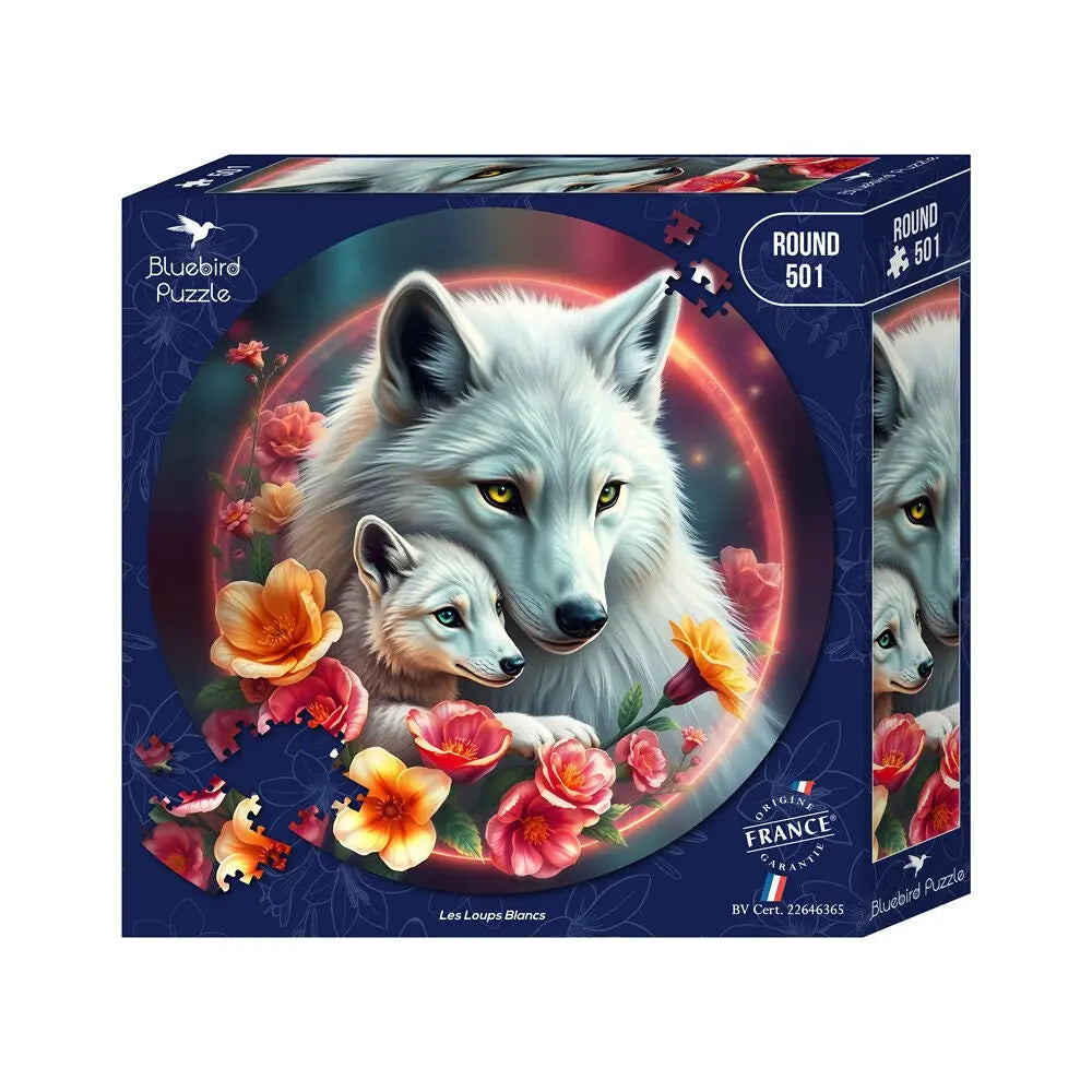 Box, turned left: The White Wolves - 501 Piece Jigsaw Puzzle (Bluebird)