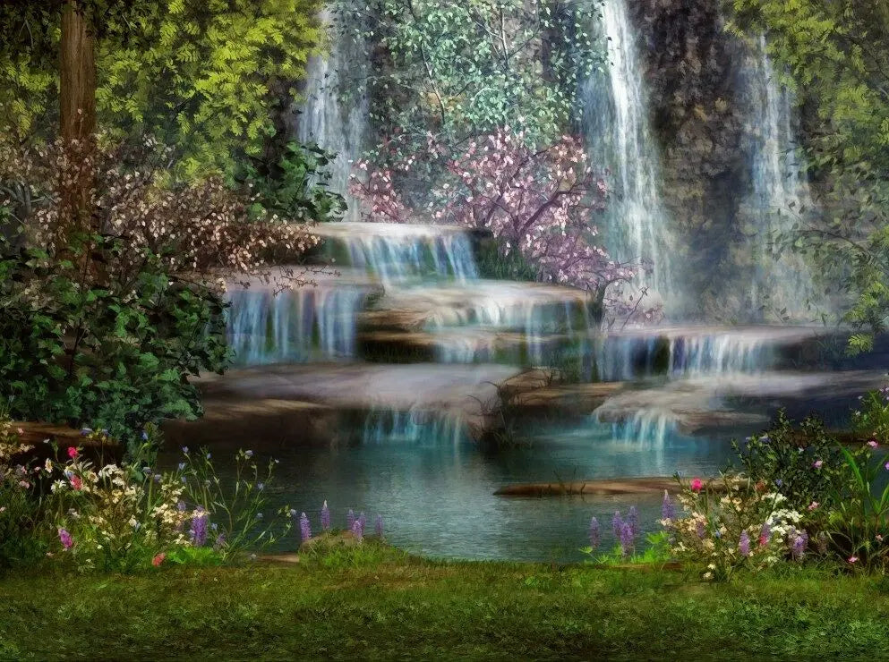 Fairy Tale Waterfall - 2000 Piece Jigsaw Puzzle (Grafika) - Completed Puzzle