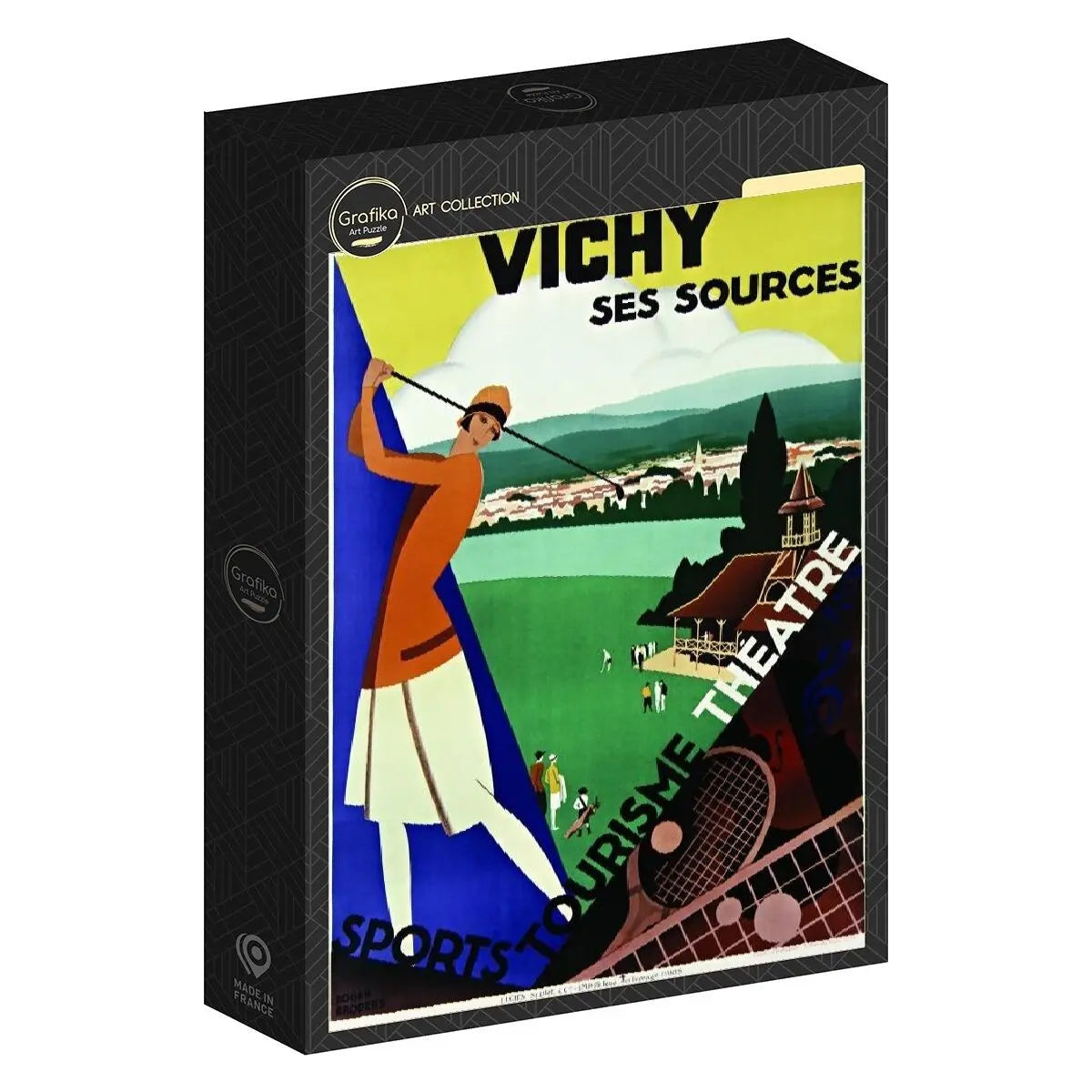 Box, turned right: Roger Broders - Vichy, its sources, 1928 - 500 Piece Jigsaw Puzzle (Grafika)