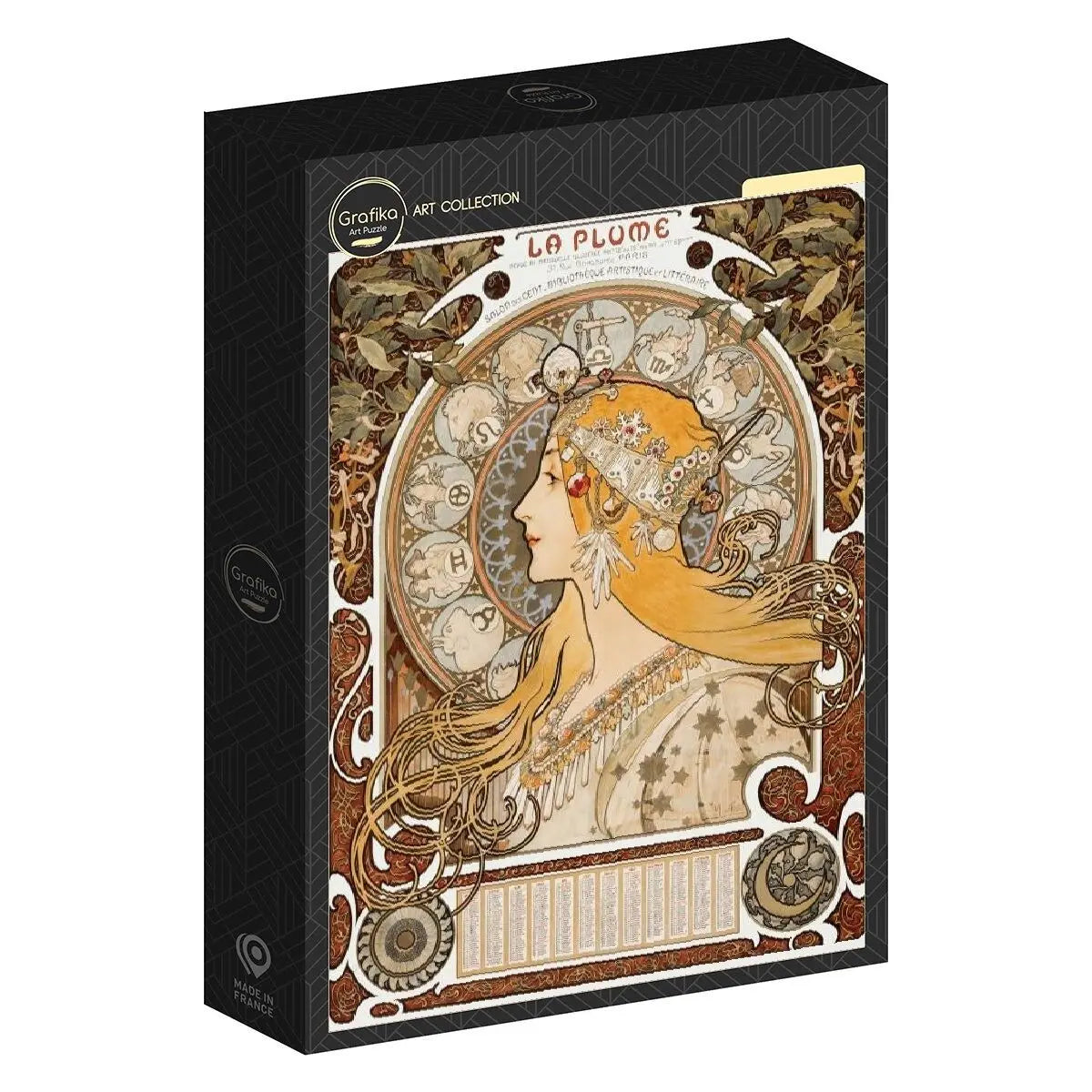 Box, turned right: Alphonse Mucha - La Plume, 1896-97 - 1000 Piece Jigsaw Puzzle (Grafika)