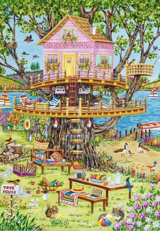 Tree House - 1000 Piece Jigsaw Puzzle (Grafika) - Completed Puzzle
