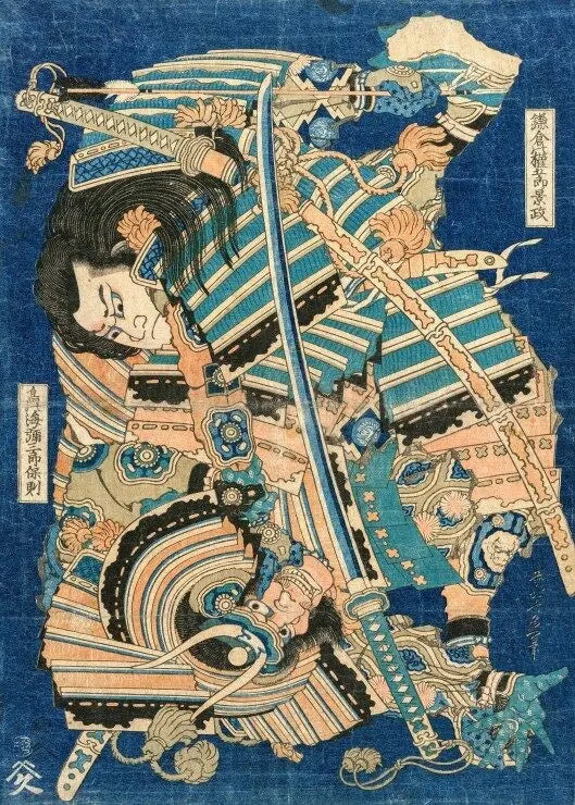 Hokusai - Kamakura no Gengoro Seizing Torinoumi Tasaburo - 500 Piece Jigsaw Puzzle (Grafika) - Completed Puzzle
